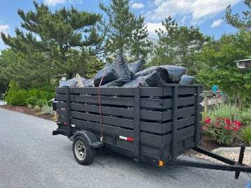 Bagged debris removed from beach